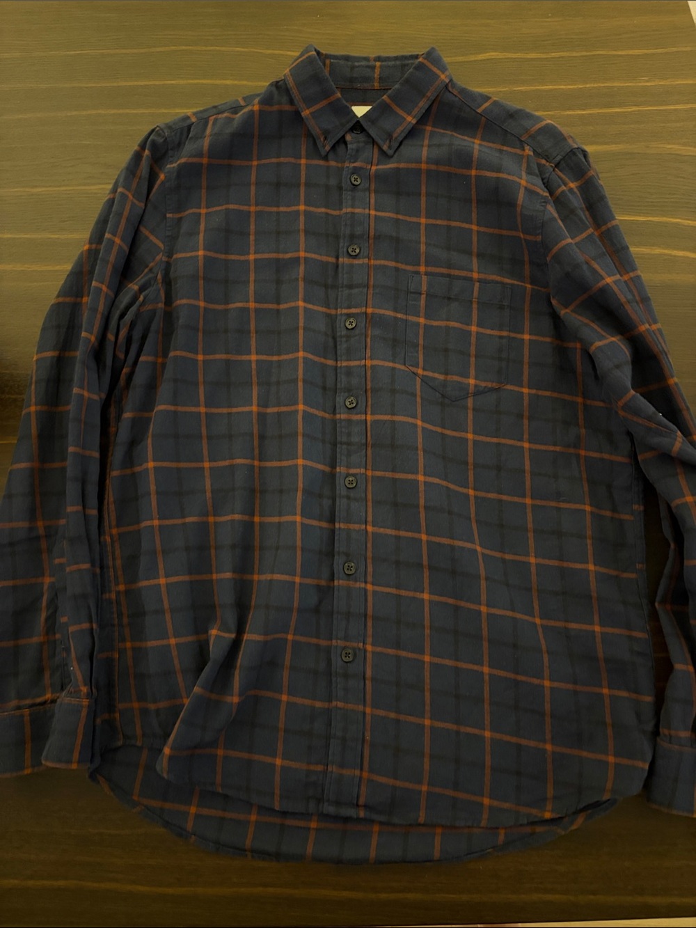 Steven Alan Navy Plaid Button-Up Shirt